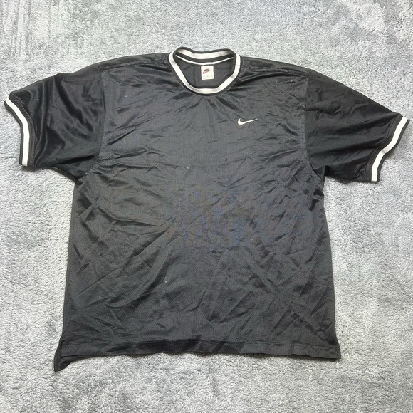 Nike Other - Vintage Nike Mesh Jersey Men's L Black White Tag V Neck Paint Splatter 90s *HOLE